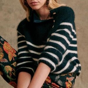 Sezane Trudy Sweater in Marine and Ecru